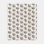 かわいい転がスシ柄 フリースブランケット (正面)