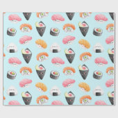 かわいい転がスシ柄 ラッピングペーパー (フラット)