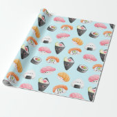 かわいい転がスシ柄 ラッピングペーパー (アンロールド)