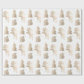 かわいい軽いバラエレガント金ゴールド ラッピングペーパー (フラット)