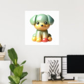 かわいい輝く子犬のウォールアートポスター for おこもり ポスター (ホームオフィス)
