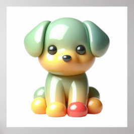 かわいい輝く子犬のウォールアートポスター for おこもり ポスター