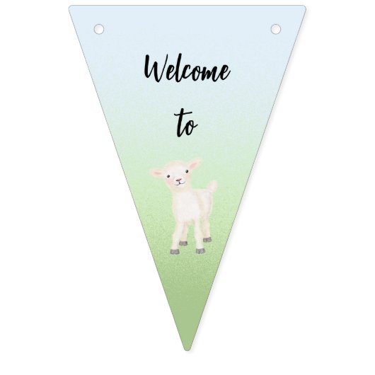 かわいい農動物の赤ちゃんシャワーのバンティング バンティングフラッグ (第2の旗)