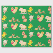 かわいい農園とペット ラッピングペーパー (フラット)