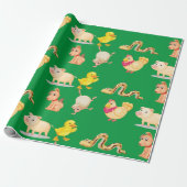 かわいい農園とペット ラッピングペーパー (アンロールド)