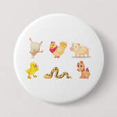 かわいい農園とペット 缶バッジ (正面)