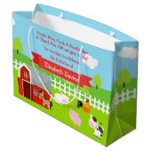 かわいい農園動物ありがとう ラージペーパーバッグ (裏面アングル)