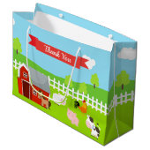 かわいい農園動物ありがとう ラージペーパーバッグ (正面アングル)