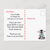 かわいい農園動物と赤い納屋の赤ちゃんシャワー招待状 ポストカード (裏面)