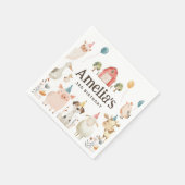 かわいい農園動物の誕生日パーティナプキンス スタンダードカクテルナプキン (角)