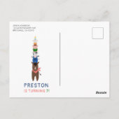 かわいい農園動物の誕生日パーティーの招待状 ポストカード (裏面)