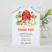 かわいい農園動物の誕生日パーティーサンキューカード 招待状 (スタンド正面)