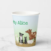 かわいい農園動物の誕生日パーティー紙カップ 紙コップ (裏面)