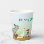 かわいい農園動物の誕生日パーティー紙カップ 紙コップ (正面)