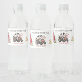 かわいい農園動物の誕生日パーティー ペットボトルラベル (ボトル)