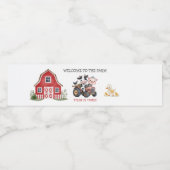 かわいい農園動物の誕生日パーティー ペットボトルラベル (シングルラベル)