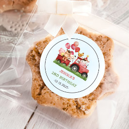 かわいい農園動物の誕生日パーティー ラウンドシール