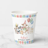 かわいい農園動物の誕生日パーティー 紙コップ (裏面)