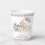かわいい農園動物の誕生日パーティー 紙コップ (正面)