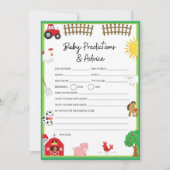 かわいい農園動物の赤ちゃんシャワーゲーム 招待状 (正面)