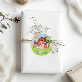 かわいい農園動物の赤ちゃんシャワー ラウンドシール