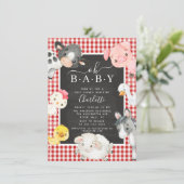 かわいい農園動物シャワー招待状 招待状 (スタンド正面)