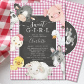 かわいい農園動物シャワー招待状 招待状