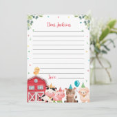 かわいい農園動物タイムカプセルノートメッセージカード サンキューカード (スタンド正面)