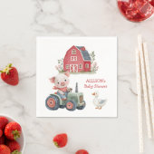 かわいい農園動物ピグトラクター赤ちゃんシャワー スタンダードカクテルナプキン (インサイチュ)