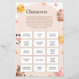 かわいい農園動物ベビシャワーゲームキャラクター