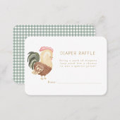 かわいい農園動物納屋周囲の庭おむつラッフル エンクロージャーカード