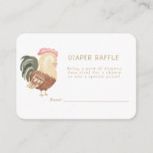 かわいい農園動物納屋周囲の庭おむつラッフル エンクロージャーカード (正面)