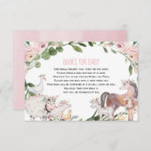 かわいい農園動物納屋周囲の庭ガールブックベビー エンクロージャーカード (正面/裏面)