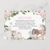 かわいい農園動物納屋周囲の庭ガールブックベビー エンクロージャーカード (正面)