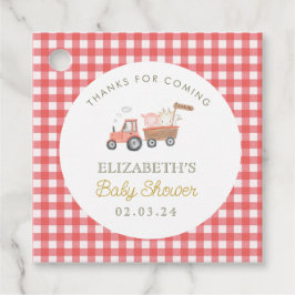 かわいい農園動物納屋周囲の庭ベビーシャワー フェイバータグ