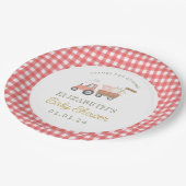 かわいい農園動物納屋周囲の庭ベビーシャワー ペーパープレート (アングル)