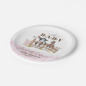 かわいい農園動物納屋周囲の庭ベビーシャワー ペーパープレート (アングル)