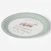 かわいい農園動物納屋周囲の庭ベビーシャワー ペーパープレート (アングル)