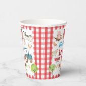 かわいい農園動物納屋周囲の庭第1回第2回第3回誕生日 紙コップ (右)