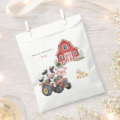 かわいい農園動物納屋周囲の庭誕生日パーティー フェイバーバッグ (クリップ留めされた状態)