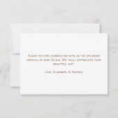 かわいい農園動物納屋周囲の庭赤ちゃんシャワーありがとう カード (裏面)