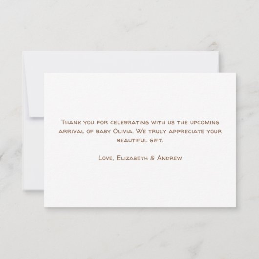 かわいい農園動物納屋周囲の庭赤ちゃんシャワーありがとう カード (裏面)