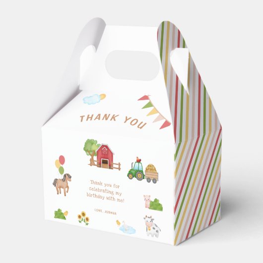 かわいい農園動物誕生日ありがとう フェイバーボックス (裏面サイド)