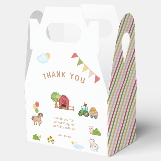 かわいい農園動物誕生日ありがとう フェイバーボックス (オープン)