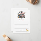 かわいい農園動物誕生日タイムカプセル ノートカード (正面/裏面インサイチュ)