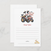 かわいい農園動物誕生日タイムカプセル ノートカード (正面/裏面)