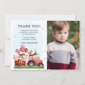 かわいい農園動物誕生日写真サンキューカード 招待状 (正面)