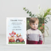 かわいい農園動物誕生日写真サンキューカード 招待状 (スタンド正面)