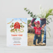 かわいい農園動物誕生日写真サンキューカード 招待状 (スタンド正面)