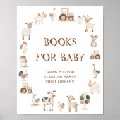 かわいい農園男女兼用動物の本ベビー ポスター (正面)